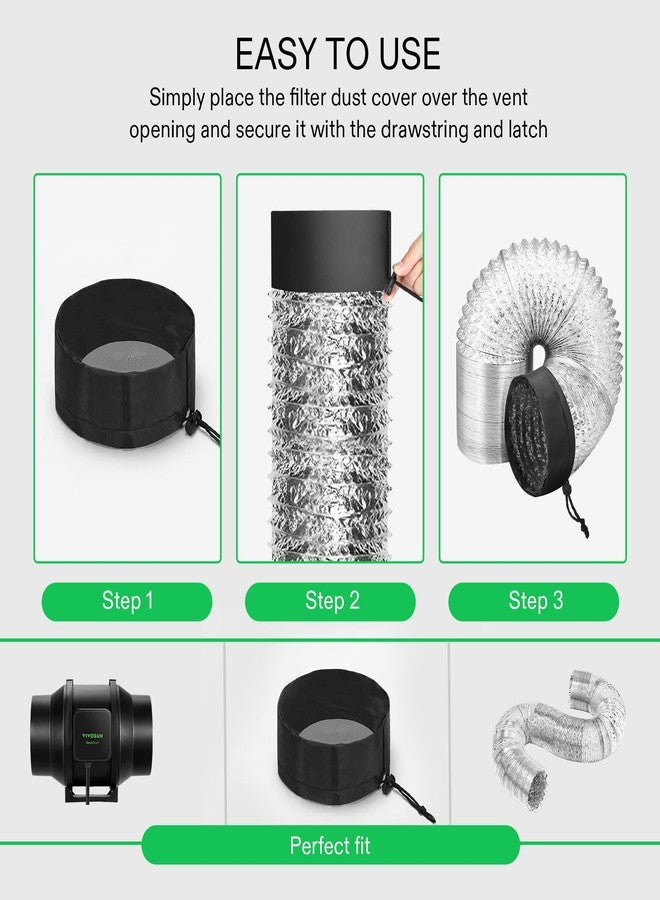 VIVOSUN 2-Pcs. Grow Tent Vent Cover, 8" Duct Filter Vent Cover with Elastic Band and Fixed Buckle for Plant Grow Tent Vent - Image 5