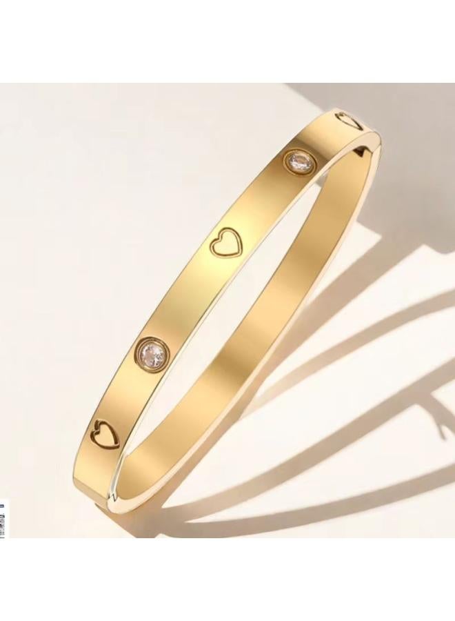 Bracelet Female Titanium Steel European And American Non-fading Stainless Steel Bracelet Diamond Simple Fashion Temperament Jewelry Jewelry 