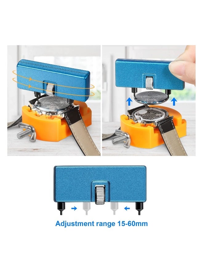Generic - Watch Battery Replacement Tool Kit, Watch Wrench Back Remover for Rotate Open Watch Cover, Watch Case Opener Set with Watch Back Remover Holder, Only for One Type of Watch - Image 1