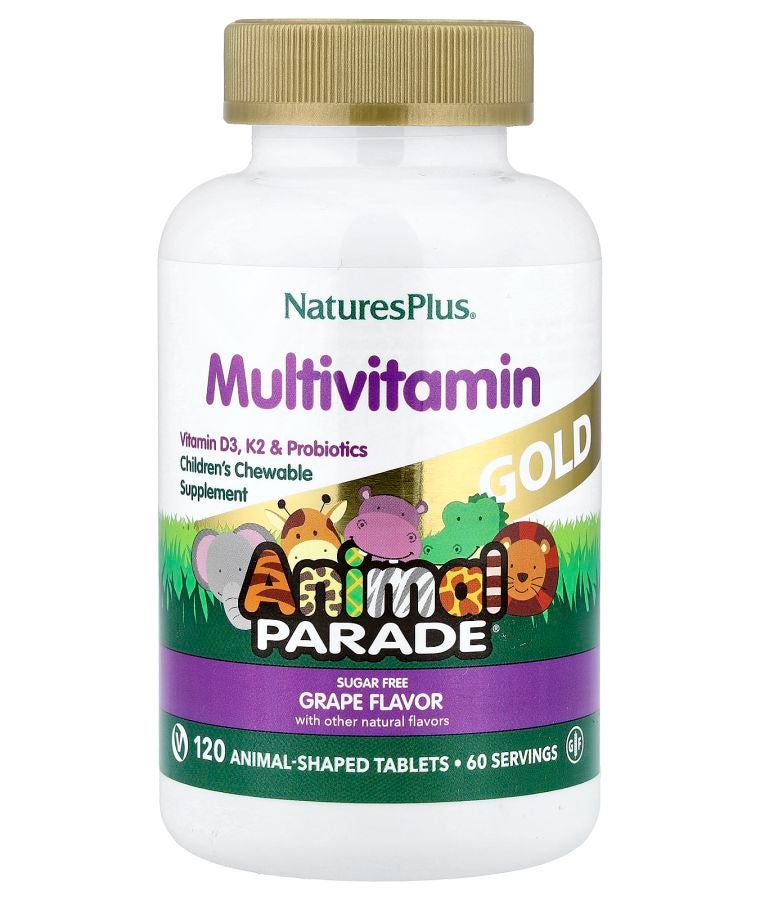 Animal Parade Gold Children's Multivitamin Chewable Supplement Grape 120 Animal-Shaped Tablets