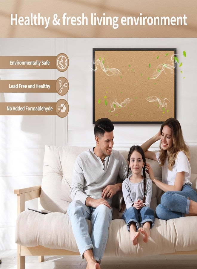 ORIENTOOLS لوحات فلين للجدران من أورينتولز، مقاس 18 × 24 بوصة، لوحة فلين للمكاتب، مع إطار، لوحة دبابيس للتعليق، إطار خشبي، لوحة فلين للمكاتب والمنازل والمدارس - Image 4