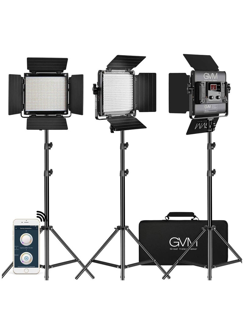 GVM Great Video Maker GVM Great Video Maker CRI97/TLCI97 ED Lighting Kits with App Control (Pack of 3)  - Image 1