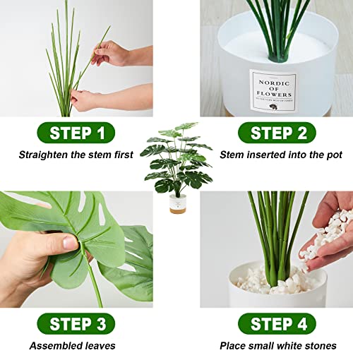 Guheake 26" Fake Plants Large, Tropical Palm Tree Artificial Monstera Faux Plant Tree with Pot for Home Office Living Room Decor Indoor - Image 3