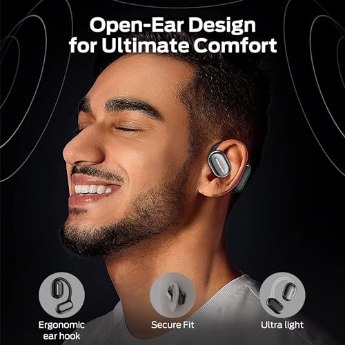 Monster Open Free AC100 Open Ear Bluetooth 53 Headphones Wireless Earbuds with Earhooks Immersive Stereo Sound by 16mm Large Driver Clear Calls 30H Playtime for Workout Black - Image 3