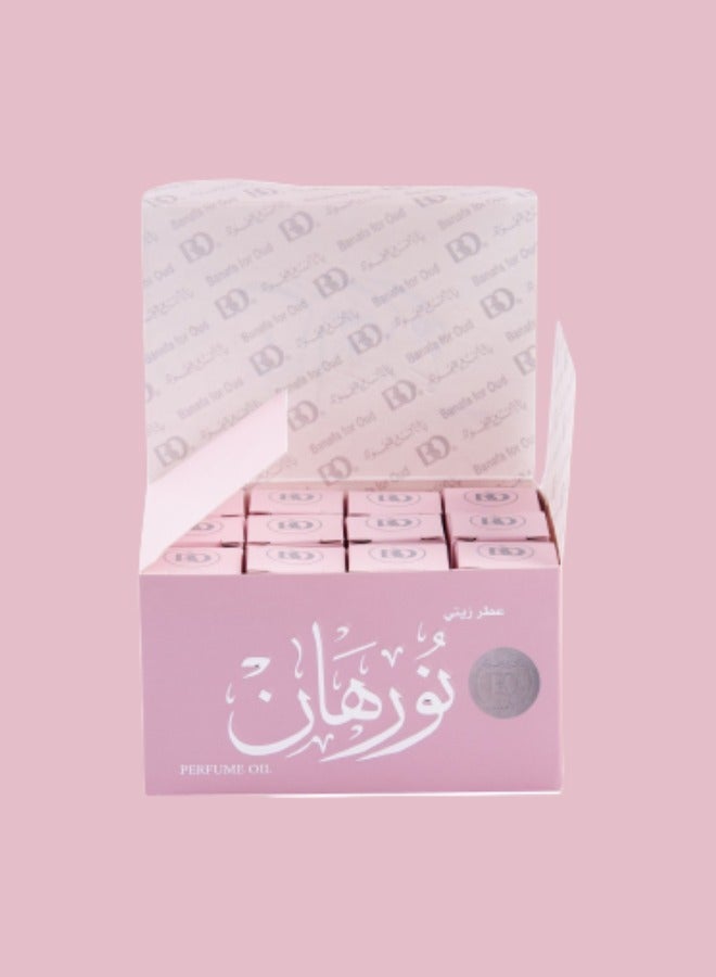 بانافع 12 قطع عطر نورهان الوردي زيتي 3 مل - Image 1