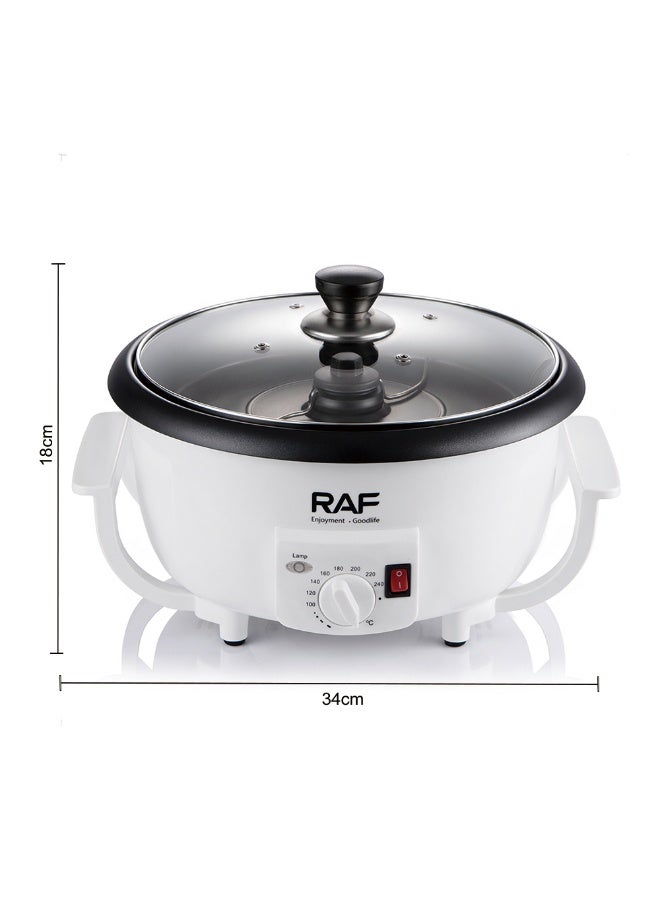 آر إيه أف محمصة قهوة كهربائية RAF R.15601 - آلة تحميص حبوب قهوة منزلية بقوة 1200 واط مع تحكم قابل للتعديل في درجة الحرارة، وأسطوانة غير لاصقة وغطاء شفاف - Image 3