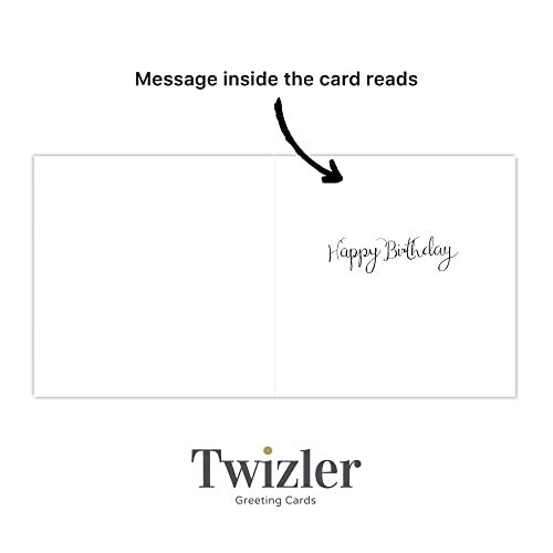 TWIZLER Happy Birthday Card for Women - Watercolor Shoe Design - 6.1 x 6.1 inch Card with Envelope - Image 4