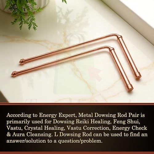 TREE MAISON CORONATING HOMES Full Copper Dowsing L Rods Pair | Diameter-8 MM | Aura Energy Checker | Finding Underground Water & Geopathic Stress | Reiki | Divining Rods (Pendulum Assorted) - Image 4