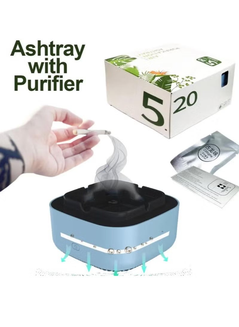 ELTRAZONE Air Purifier Ashtray Multifunction Negative Ion Smokeless Air Cleaner Odor Removal Quiet Air Freshener Compact Indoor Smoke Eliminator for Home Office Car Use Portable Modern Design Ashtray Air Purifier Device - Image 1