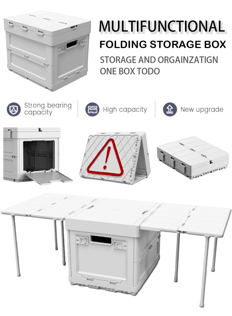ZONIX Multifunctional Folding Storage Box – Converts to Table & Warning Sign, 16.5L Capacity, 100kg Load-Bearing – for Camping, Car Trunk, Home - Image 1