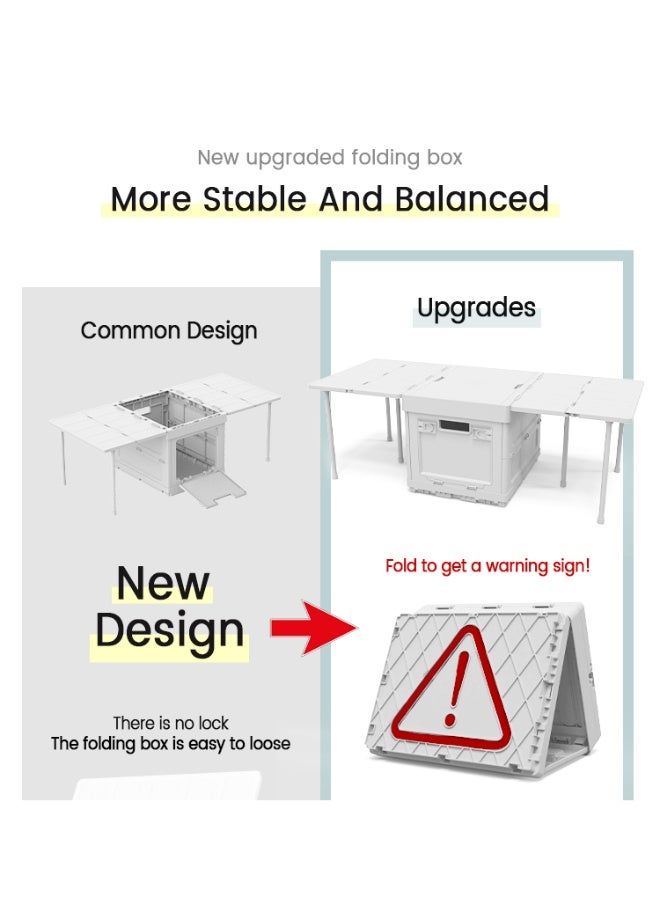 ZONIX Multifunctional Folding Storage Box – Converts to Table & Warning Sign, 16.5L Capacity, 100kg Load-Bearing – for Camping, Car Trunk, Home - Image 3