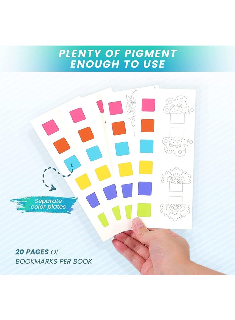 MiDeer 2PCS Pocket Watercolor Painting Book with Brushesn Pocket Watercolor Drawing Book Watercolor Paint Bookmark Magic Water Coloring Books for Kids School Improve Your Child's Creativity & Concentration - Image 5