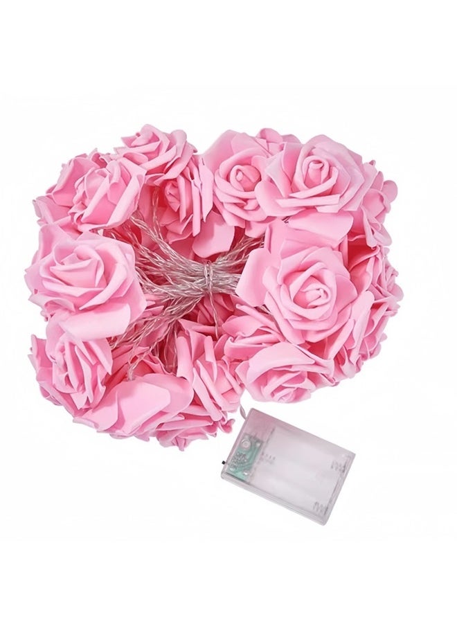 yongsheng Decorative Rose Shaped LED String Light 3m，Birthday Pink Rose Flower String Lights Battery Operated, Flower Fairy String Light 20 LED Lights Decorations for Party Wedding Mother's Day Anniversary Valentines  - Image 1
