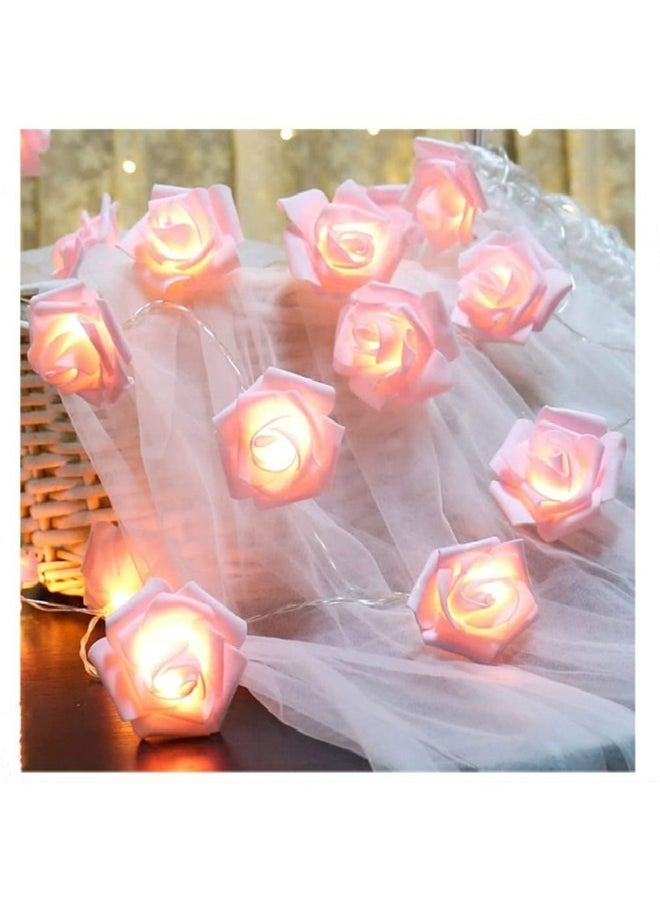 yongsheng Decorative Rose Shaped LED String Light 3m，Birthday Pink Rose Flower String Lights Battery Operated, Flower Fairy String Light 20 LED Lights Decorations for Party Wedding Mother's Day Anniversary Valentines  - Image 5