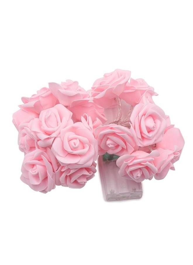 yongsheng Decorative Rose Shaped LED String Light 3m，Birthday Pink Rose Flower String Lights Battery Operated, Flower Fairy String Light 20 LED Lights Decorations for Party Wedding Mother's Day Anniversary Valentines  - Image 2