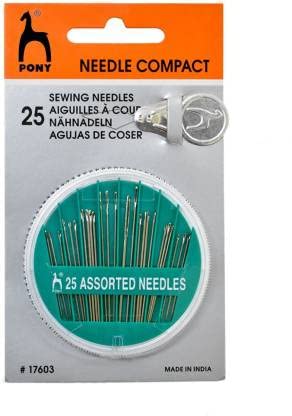 SHUTTLE Pony Sewing Needle Compact with Threader Set of 25 peices Hand Sewing Needles