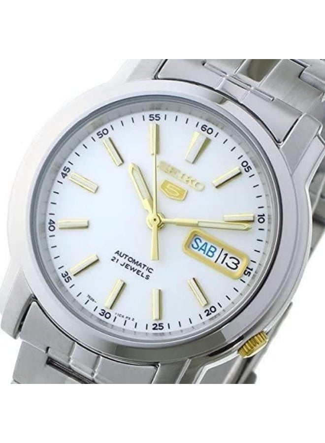 Seiko 5 Automatic Women's Watch SNKL77K1, 36 mm White Dial, Stainless Steel Case & Bracelet, 30 m WR - Image 2