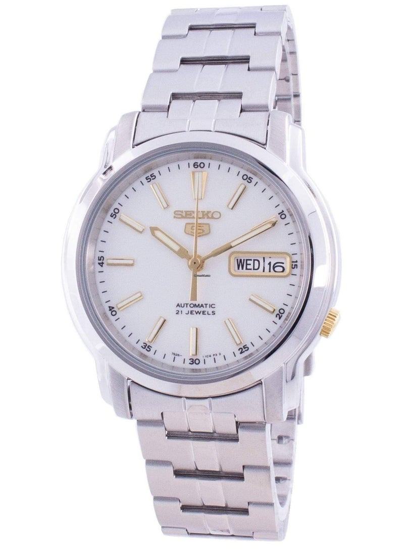 Seiko 5 Automatic Women's Watch SNKL77K1, 36 mm White Dial, Stainless Steel Case & Bracelet, 30 m WR - Image 1