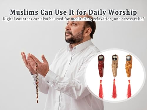 Hitopin 3 Pieces Portable Handheld Digital Beads Counter, Prayer Digital Finger Counters, Digital Tasbih Electronic Rosary Tally Counter, for Meditation, Relaxation, Muslim Prayer - Image 4