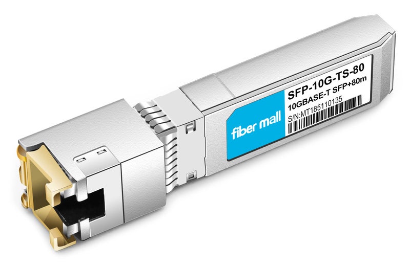fiber mall 10G SFP+ to RJ45 80m for Cisco SFP-10G-T-80 Compatible, 10GBASE-T SFP+ Copper RJ-45 80m Transceiver Module - Image 1