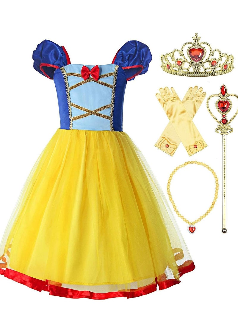 Excefore Girls Mermaid Costume Princess Dress Up with Accessories, 130cm - Image 1