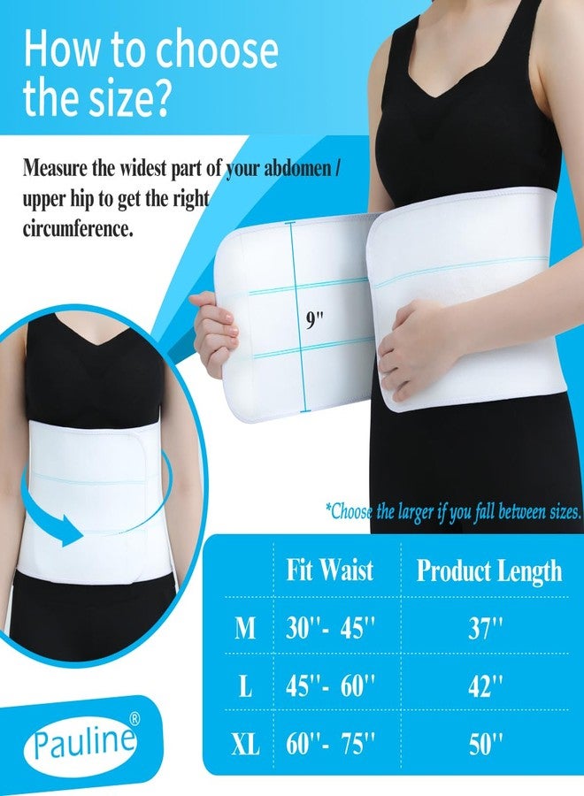 Pauline Abdominal Binder Post Surgery Compression Support | Stomach Wrap Belly Band for Hernia Tummy Tuck | Soft, Latex-free, Breathable - (30" - 45") 3 Panel - 9" High - Image 3