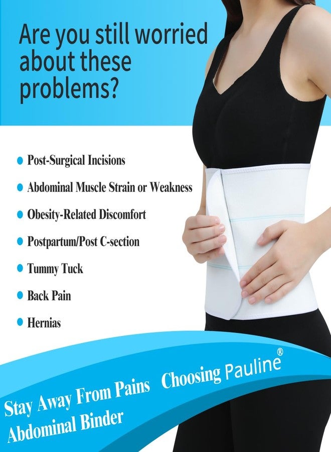 Pauline Abdominal Binder Post Surgery Compression Support | Stomach Wrap Belly Band for Hernia Tummy Tuck | Soft, Latex-free, Breathable - (30" - 45") 3 Panel - 9" High - Image 4