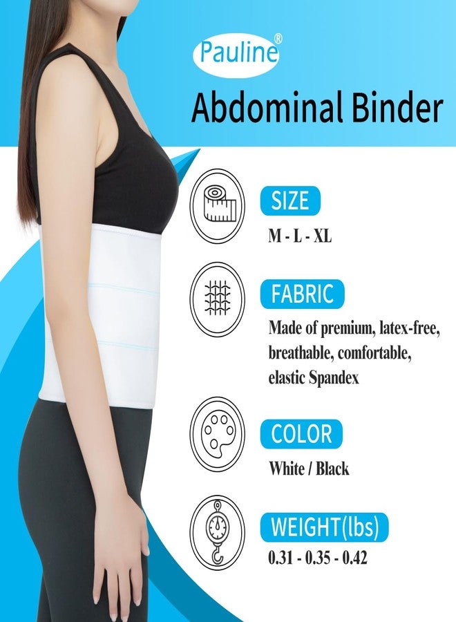Pauline Abdominal Binder Post Surgery Compression Support | Stomach Wrap Belly Band for Hernia Tummy Tuck | Soft, Latex-free, Breathable - (30" - 45") 3 Panel - 9" High - Image 2