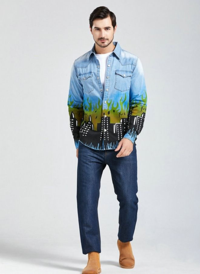 Nomadic Noble 2022 New Printed Denim Jacket  - Image 2