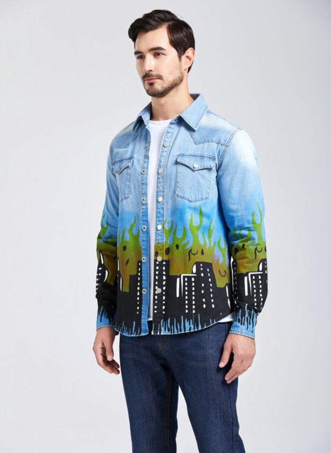 Nomadic Noble 2022 New Printed Denim Jacket  - Image 4