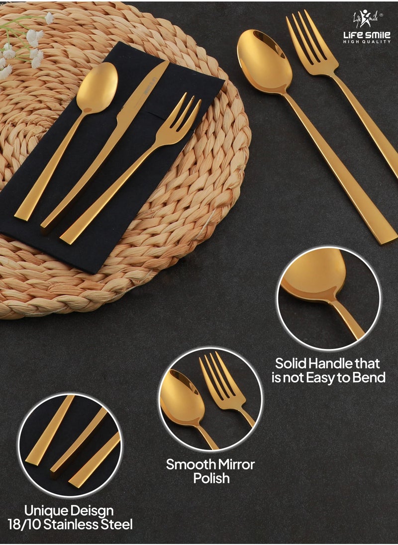 Life Smile 88 Pieces Cutlery Set Service for 24 person,Pure Stainless Steel Flatware Set,Mirror Polished Cutlery Utensil Set Include Spoon/Fork/Rice Server/Knife/Cake Fork/Tea Spoon  - Image 5