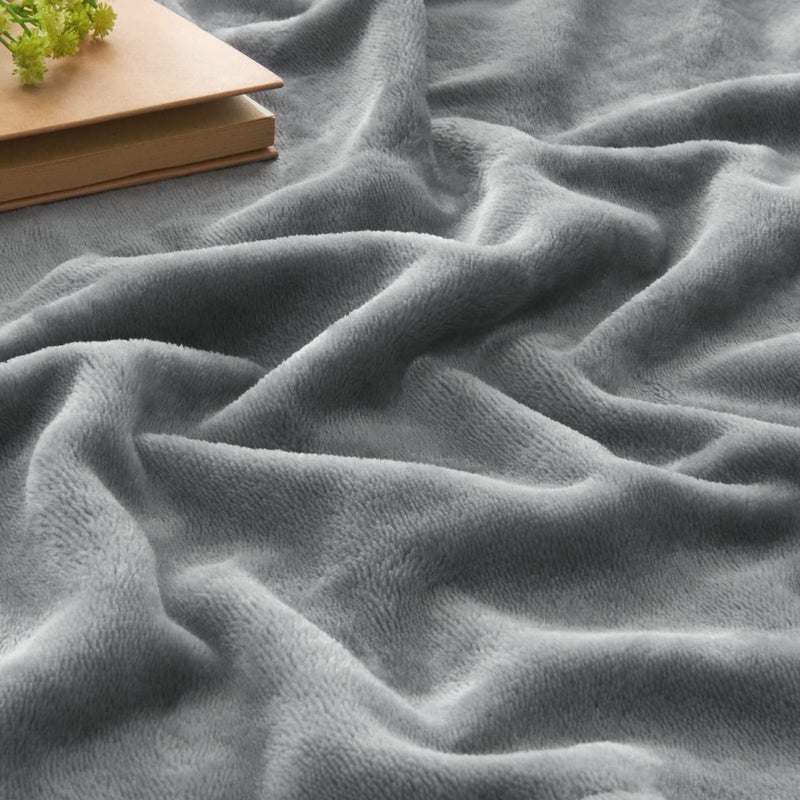 BEDELITE Fleece Blankets Queen Size Grey Throw Blankets for Bed  Luxury Plush Cozy Fuzzy Blanket 90x90 inches  Super Soft Warm Lightweight Throw Blanket All Seasons Suitable - Image 4