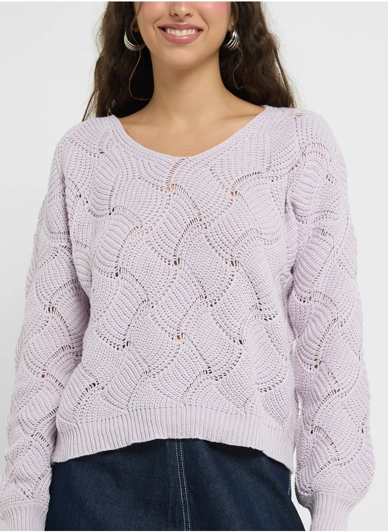 Ginger Scallop Pattern Sweater
