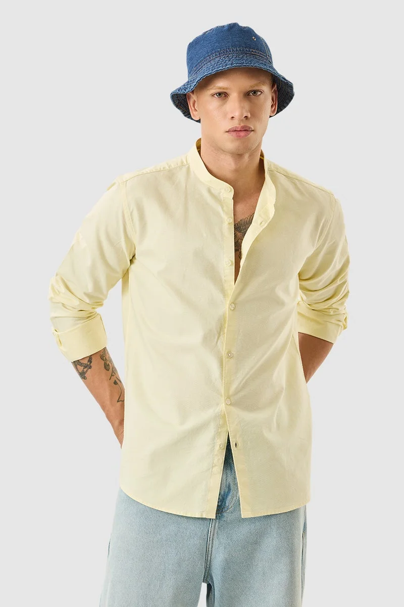 SNITCH Slim Fit Core Lab Oxford Light Yellow Shirt