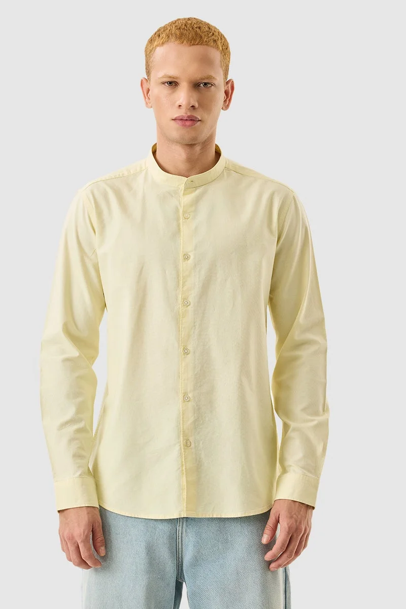 SNITCH Slim Fit Core Lab Oxford Light Yellow Shirt