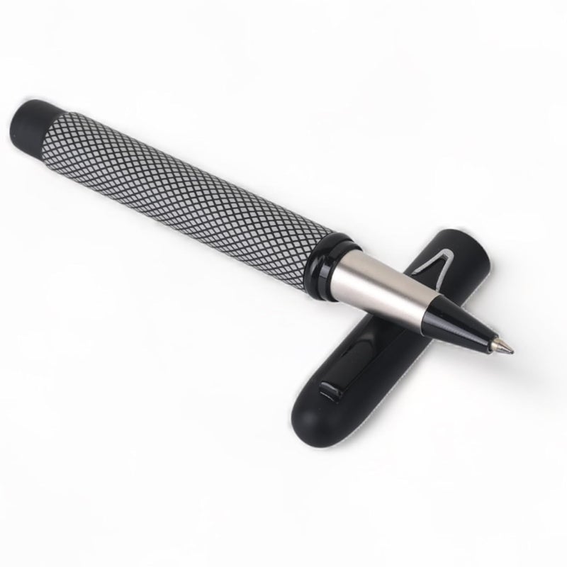 crewtone 20426 Luxury Esthetic Roller Ball Pen Auto Closer Megnatic Cap Ruby Check Metal Pen with Black Nib Shape Clip Pen Gift Set For Men & Women, Professional, Executive, Nice Pen With Gift Box. - Image 2