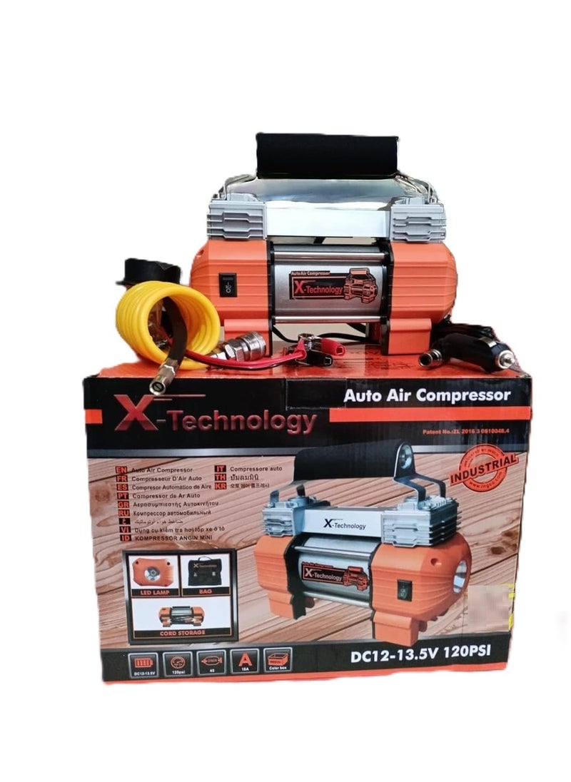 Generic - X-Technology Air Compressor, dual piston,12 Volt, Analog Counter, Long Air tube ,Battery power, Cigarette Lighter power,120 PSI - Image 1