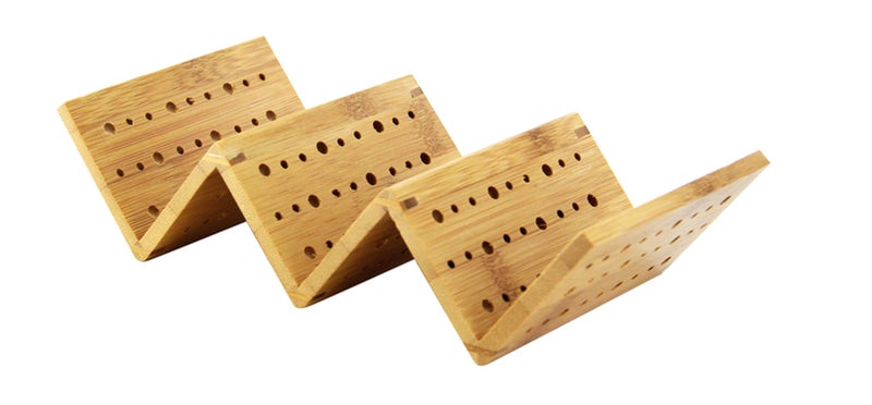 PacknWood 210STAC162  Bamboo Taco Holder  wood taco holder  disposable taco holder  taco holder wood  taco holders set  taco holder  82 x 4 x 19in  Case of 5
