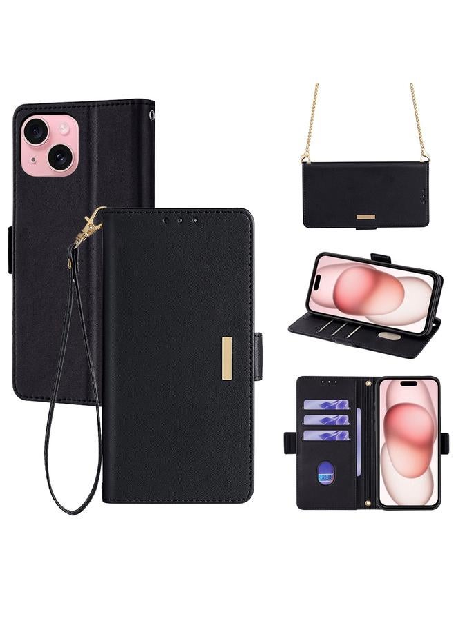 Zaboon Case For iPhone 13 Crossbody Chain Leather Phone Case - Image 1