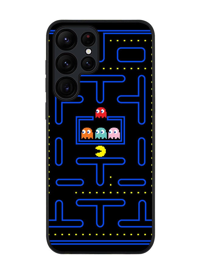 Stylizedd Rugged Black edge case for Samsung Galaxy S23 Ultra 5G Slim fit Soft Case Flexible Rubber Edges Anti Drop TPU Gel Thin Cover - Pacman  - Image 1