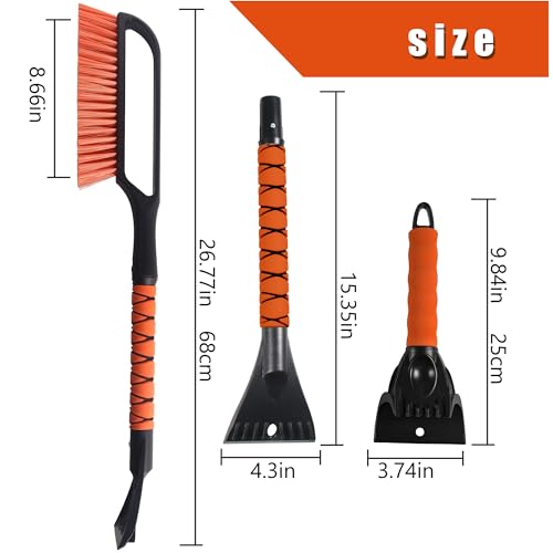YEECOPON 27" Snow Brush & Ice Scraper for Car Windshield, Detachable Snow Scrapers with Foam Grip for Cars, Trucks, SUVs - Image 5