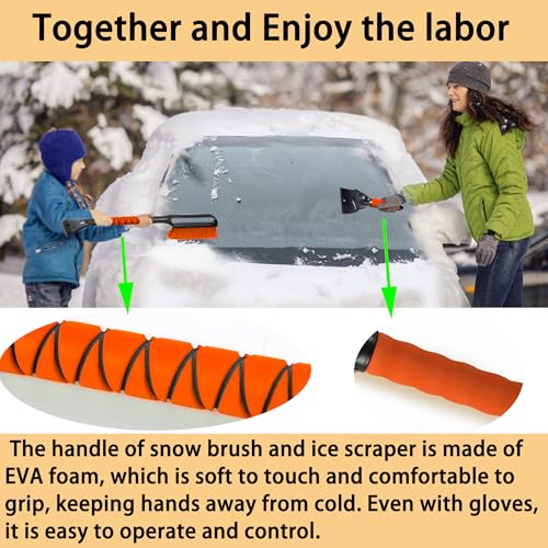 YEECOPON 27" Snow Brush & Ice Scraper for Car Windshield, Detachable Snow Scrapers with Foam Grip for Cars, Trucks, SUVs - Image 2