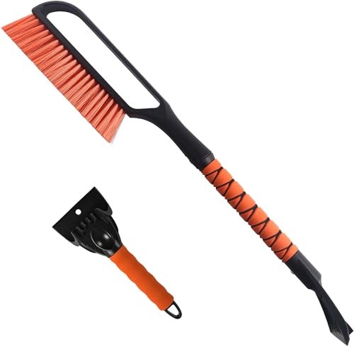 YEECOPON 27" Snow Brush & Ice Scraper for Car Windshield, Detachable Snow Scrapers with Foam Grip for Cars, Trucks, SUVs - Image 1