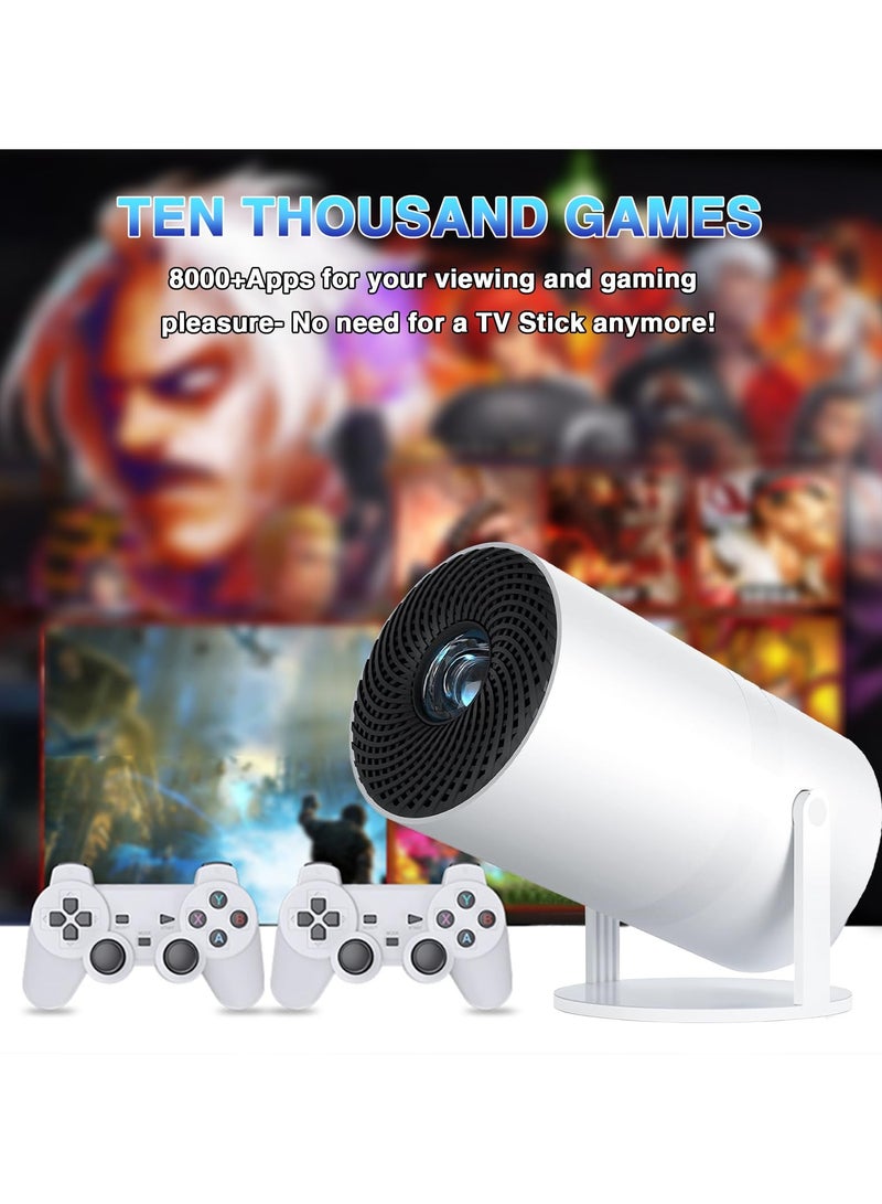 Topleo Game Projector and 2 Retro Gaming Consoles, Mini Projector with Wifi and Bluetooth, Small Portable Outdoor Movie Projector, Arcade Vision Smart HD Projector with Built in 10,000+ Retro Games - Image 2