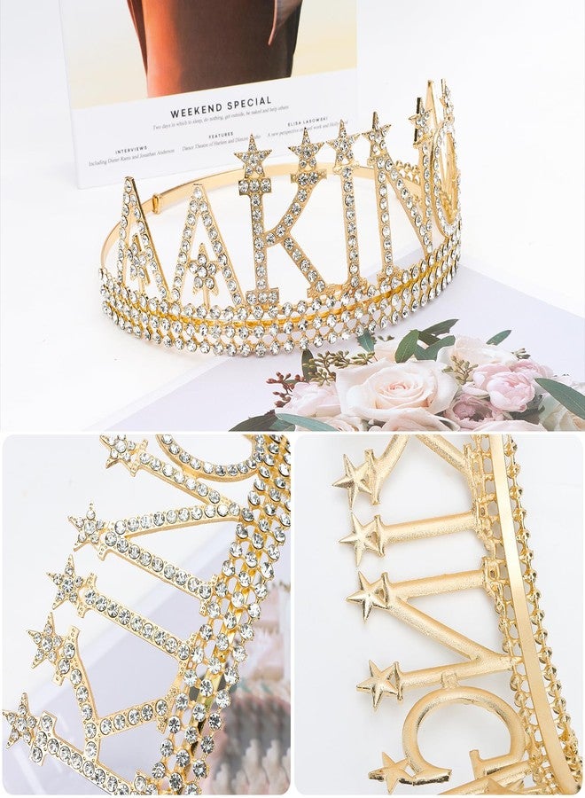 Amariver Birthday King Crown and Sash for Men Gold King Tiaras for Birthday Party Decorations - Image 2