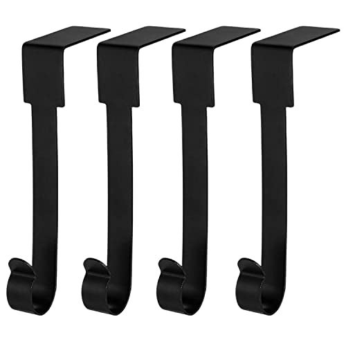 Guojanfon 4 Pack Christmas Stockings Holder Hanger, Metal Hooks for Hanging Christmas Stockings,Stocking Holders for Mantle for Christmas Decorations (Black) - Image 1