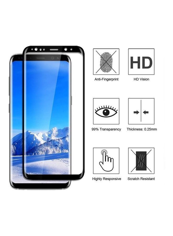 Tempered Glass Screen Protector For Samsung Galaxy S9+ Clear/Black - Image 2