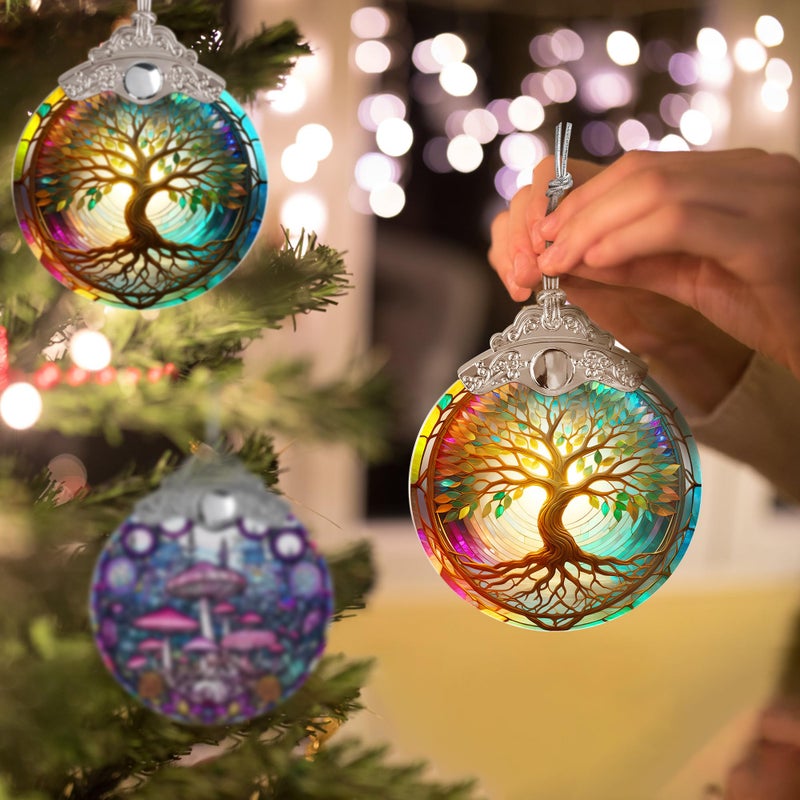 Jocidea Tree of Life Suncatcher  Jocidea Stained Glass Window Hanging  Christmas Ornament  Tree of Life Ornaments for Christmas Tree  Tree of Life Home Decor  Holiday Decor  Christmas Decor - Image 5