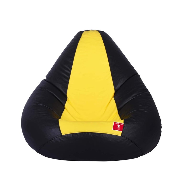 ComfyBean Bean Bag Cover Without Fillers Bean Bag Size Jumbo Color Black Yellow - Image 3