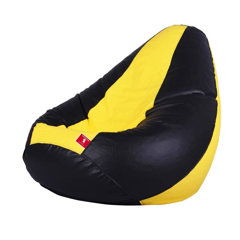 ComfyBean Bean Bag Cover Without Fillers Bean Bag Size Jumbo Color Black Yellow - Image 5